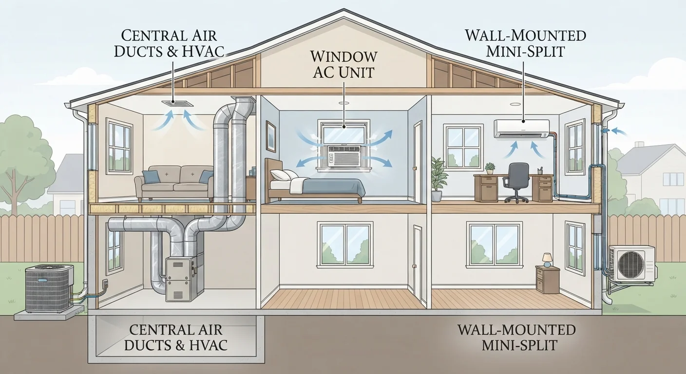 Central Air vs. Window Units vs. Mini-Splits: Home Cooling in Plain Terms